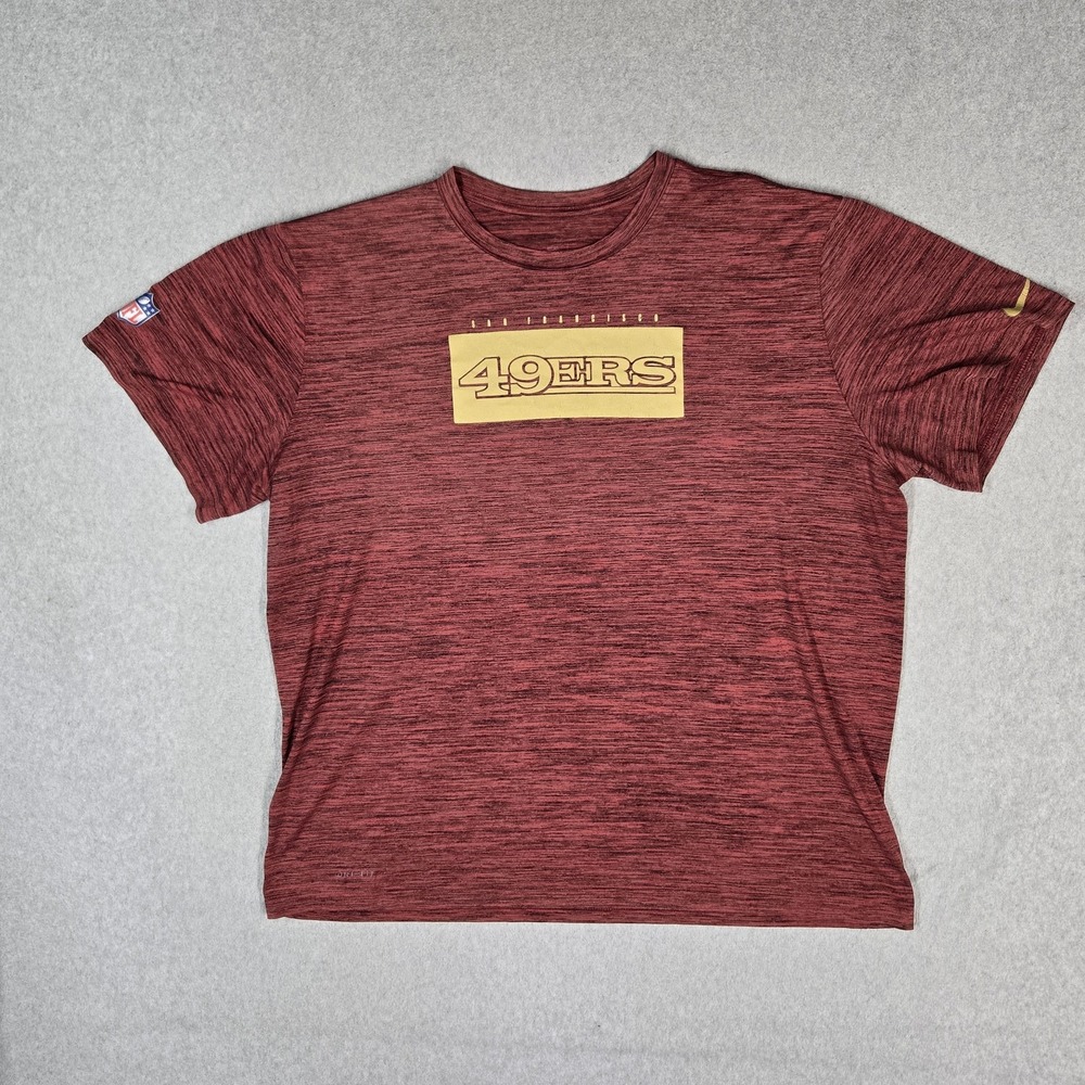 San Francisco 49ers Men Shirt 2XL Red Nike Team Logo Activewear Short Sleeve